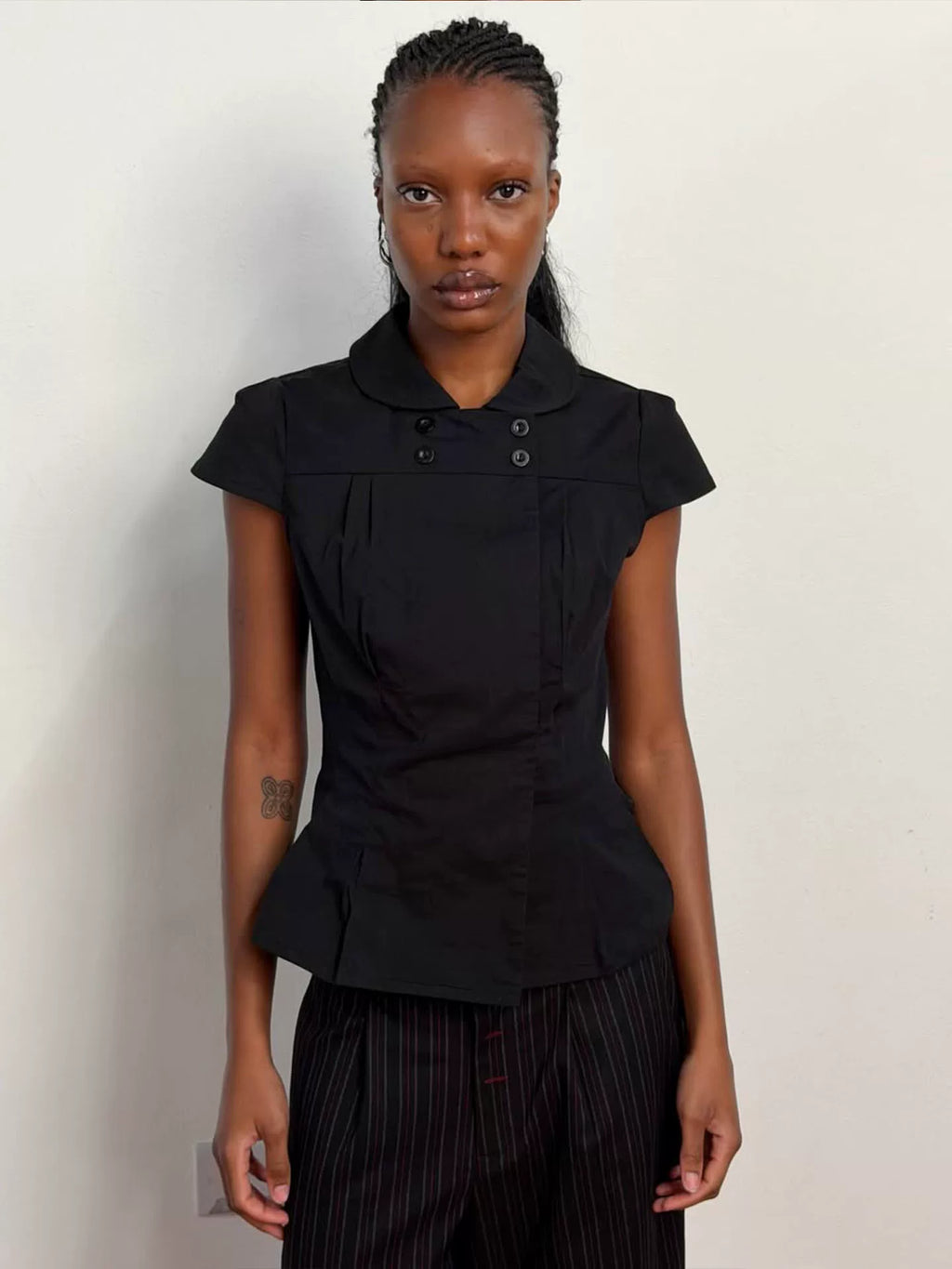 Missy Tailored Cap Sleeve Blouse