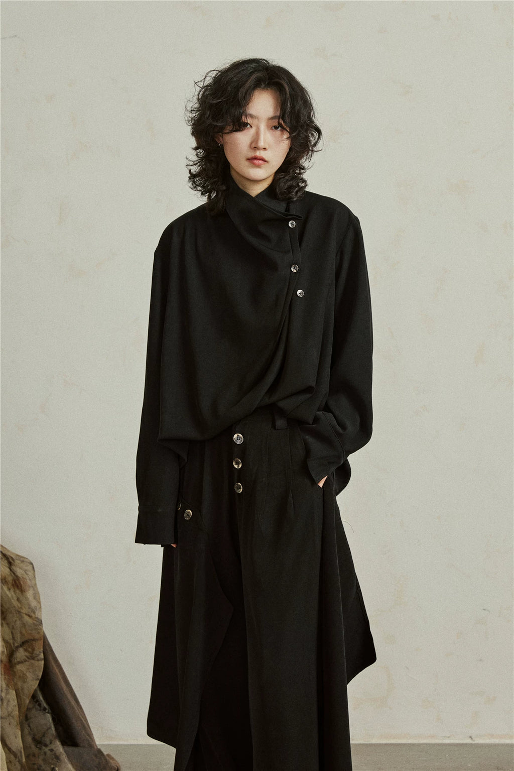 Sculptural Oversized Draped Tunic