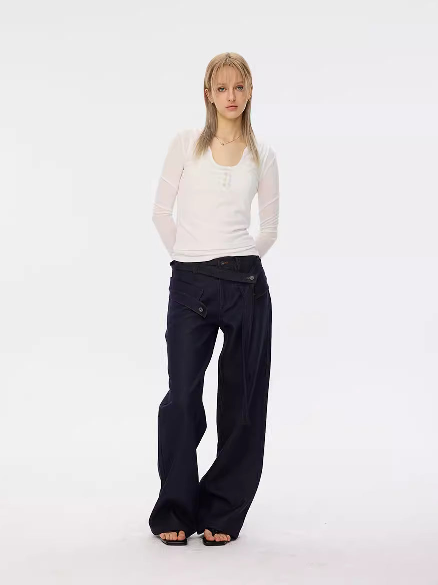 Asymmetric Wrap Jeans