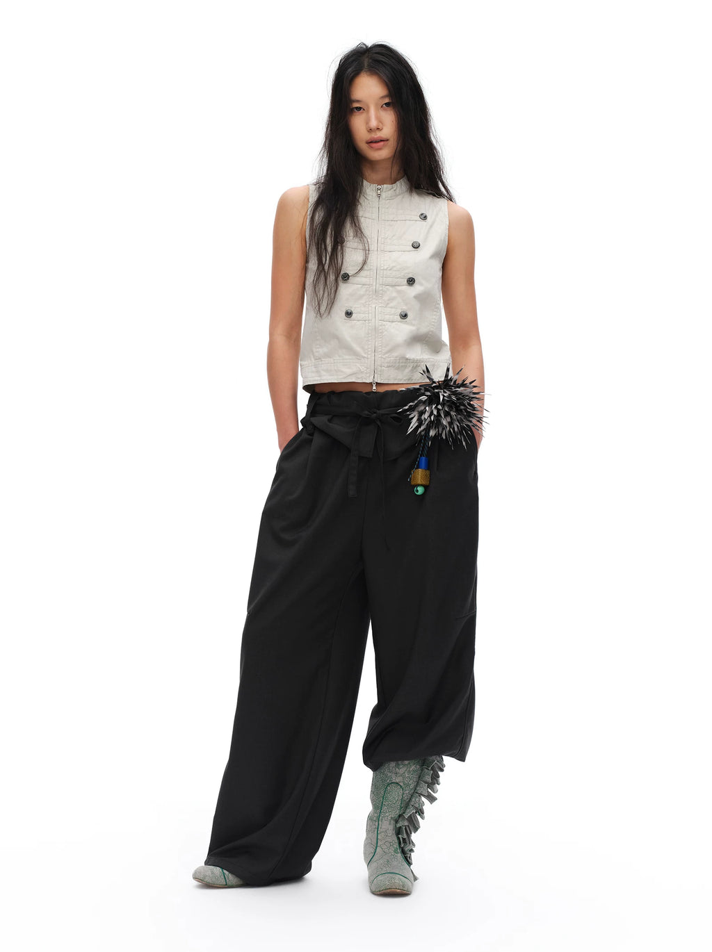 Rolled Tulip Waist Trousers