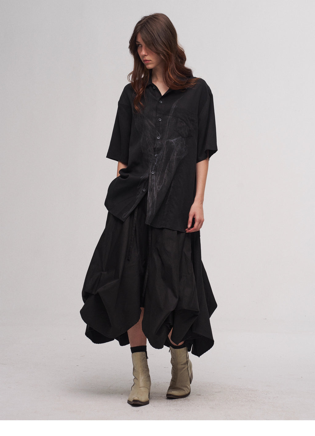 Tulip Skirt in Black Ink