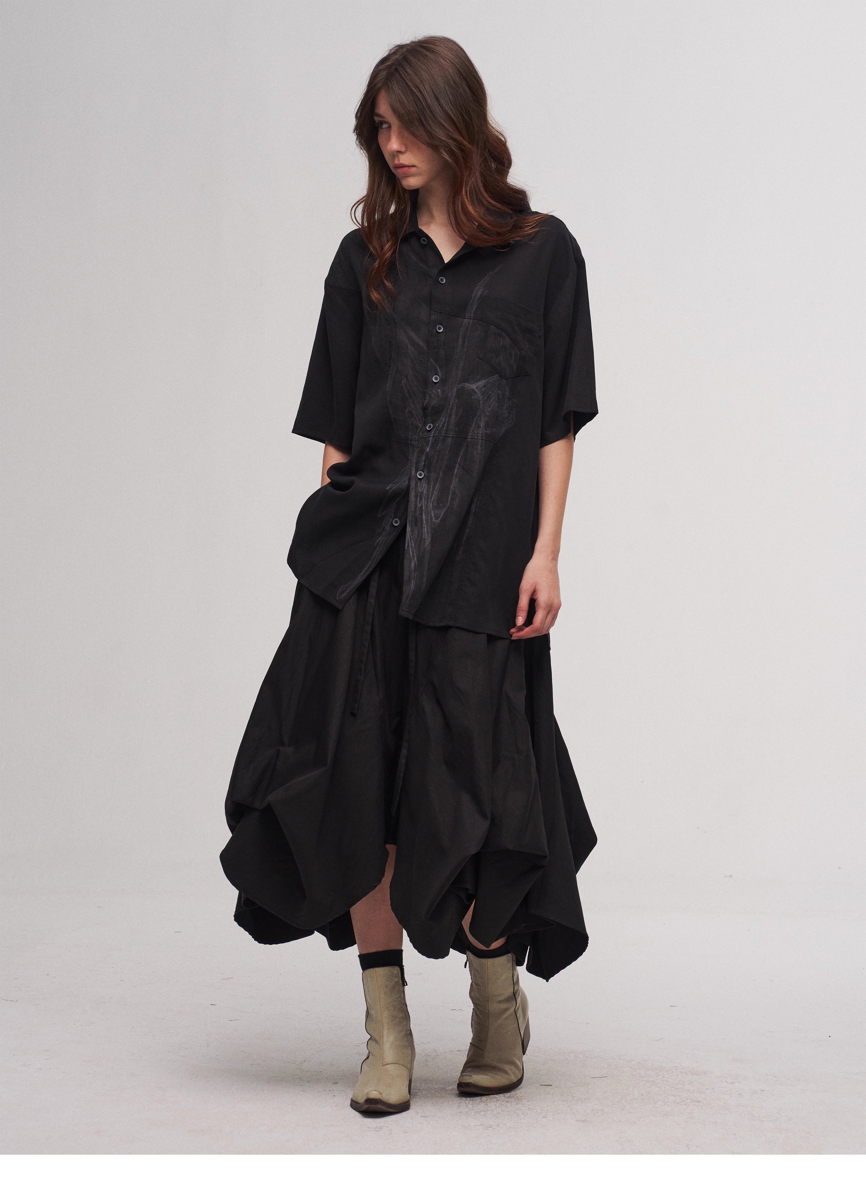 Tulip Skirt in Black Ink