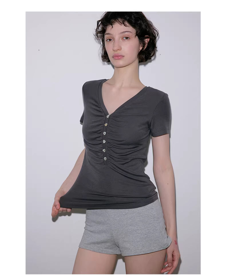 Heirloom Heart Bodice Wool-Blend Knit in Grey or Charcoal