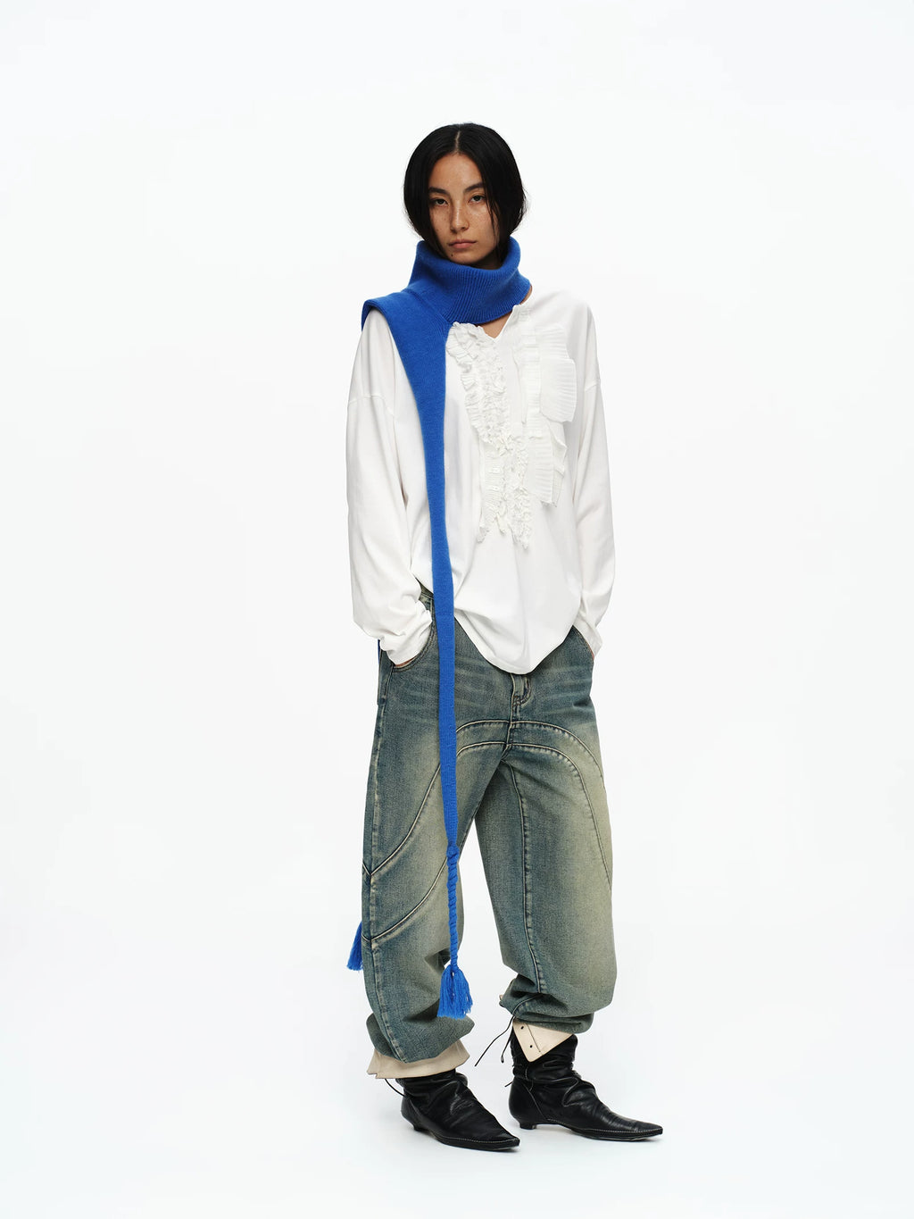 Cobalt Braided Scarf