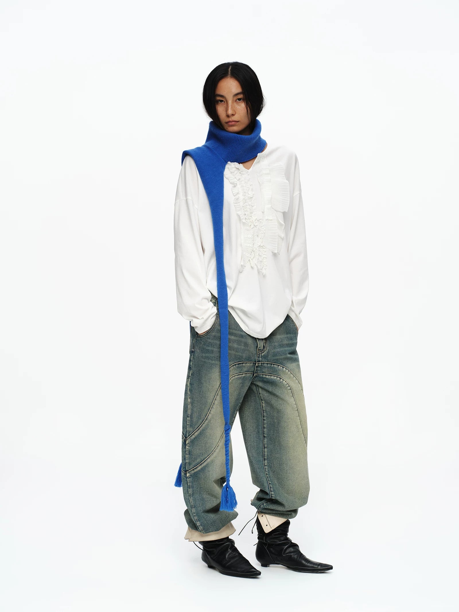 Cobalt Braided Scarf