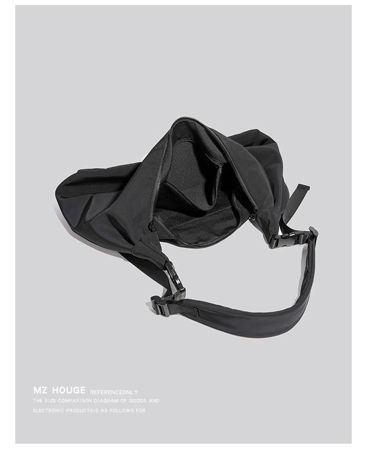 Fabric Shoulder Tote Bag in Black Ink