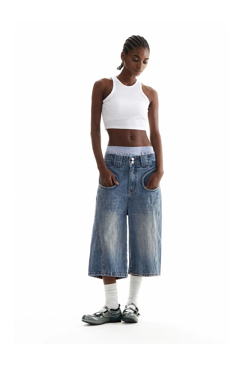 Off-Centre Wide-Leg Denim