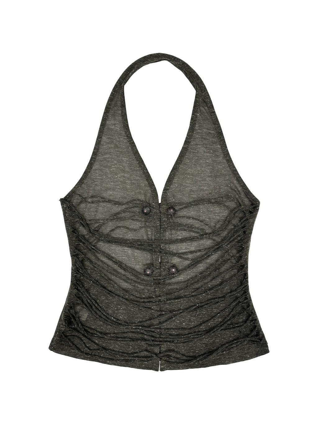 Ashen Ruche Halter Top