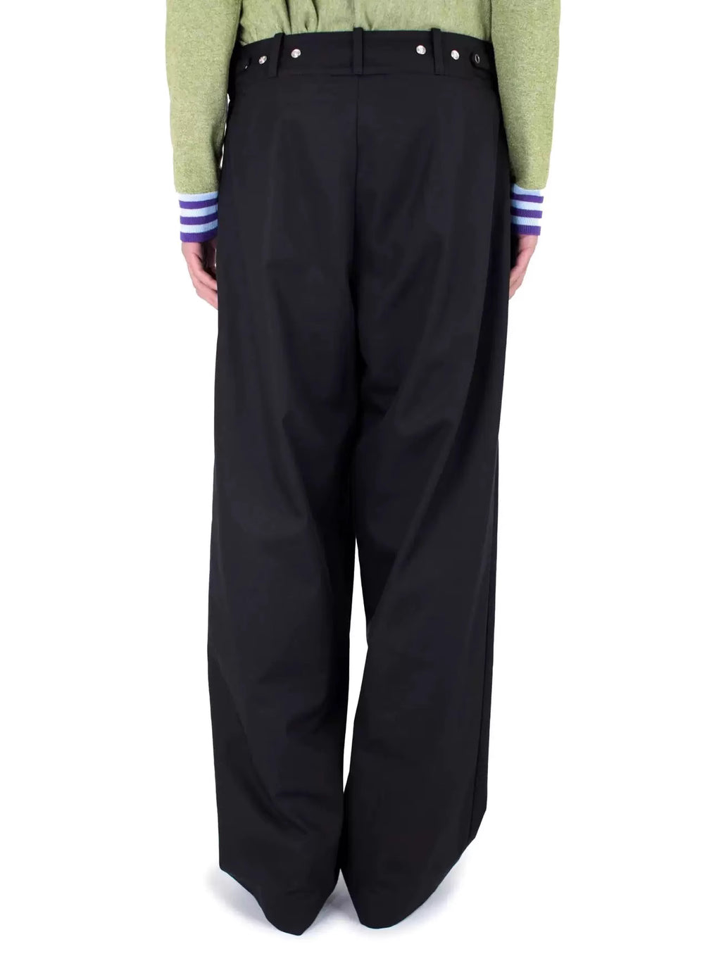 Architectural Drape Pants with Waist Overlap