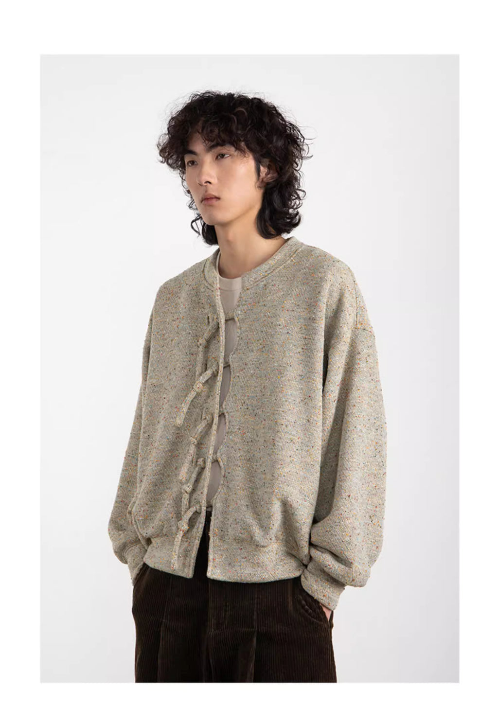 Reversible Knit Cardigan with Frog Closures