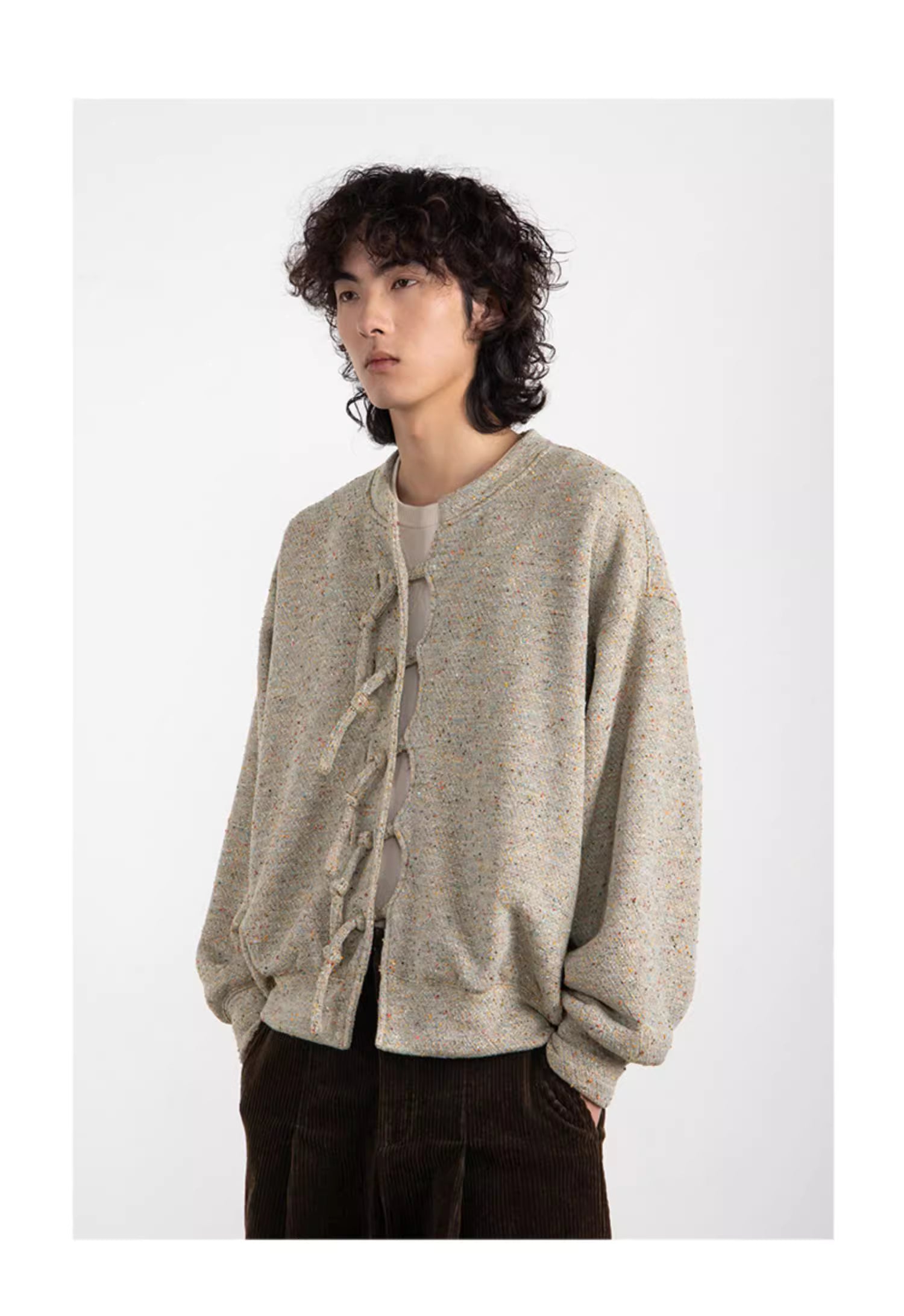 Reversible Knit Cardigan with Frog Closures