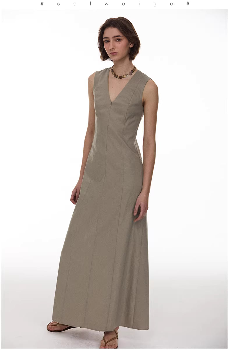 Regenerated Linen Column Dress