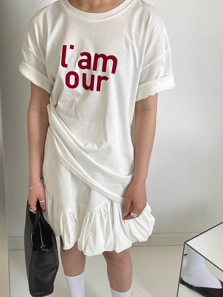 Bubble Skirt in White and Black Ink