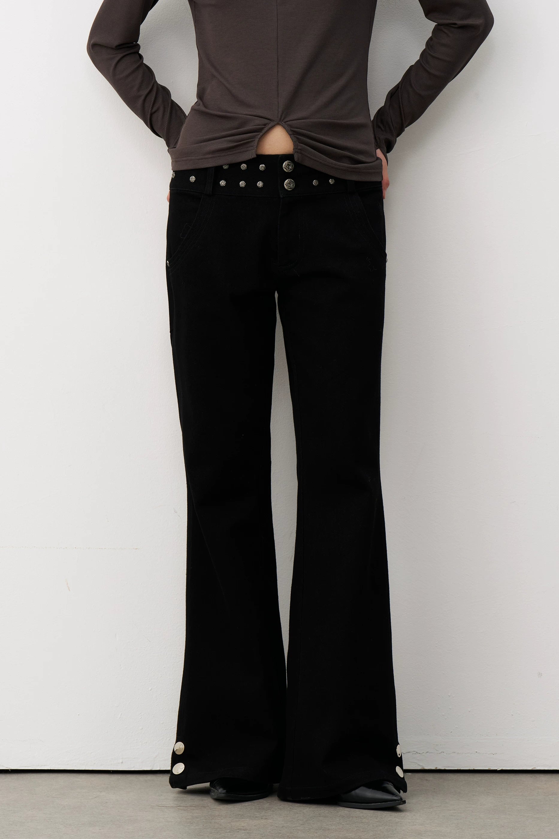 Nocturne Stud Flare Trousers