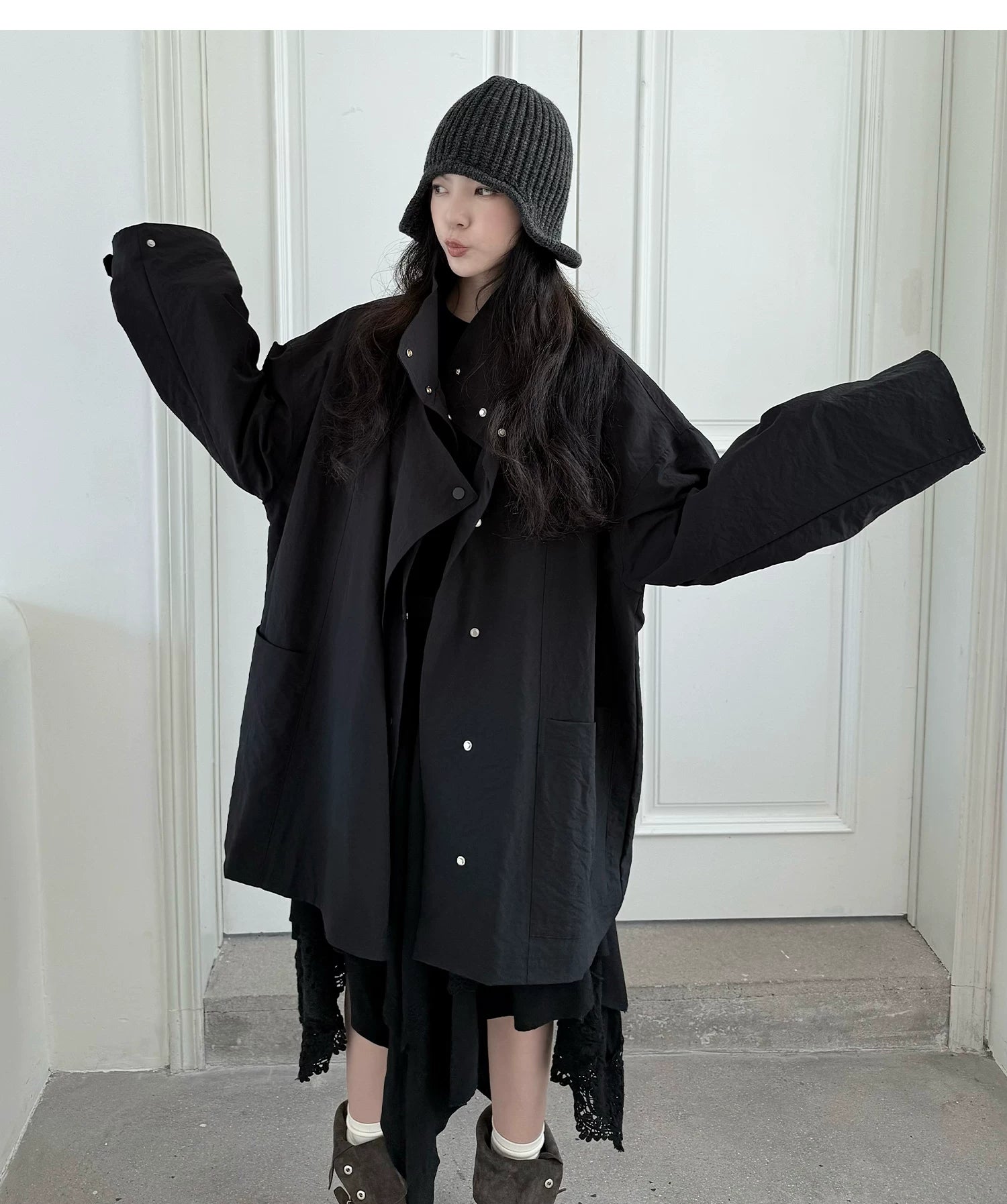 Asymmetric Snap Utility Jacket