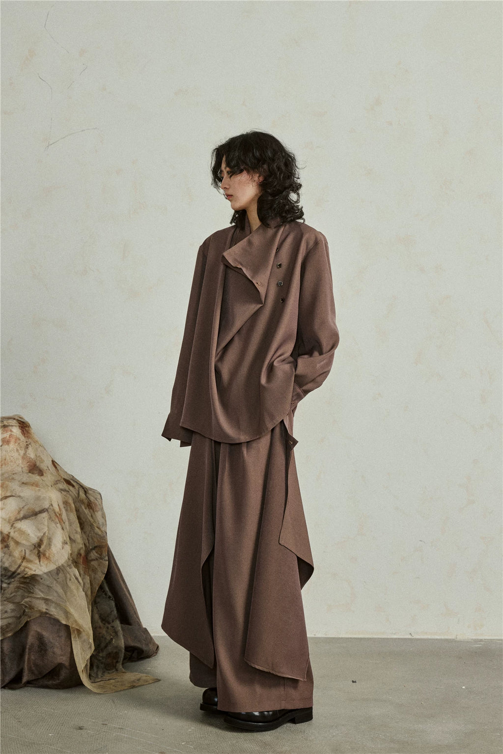 Sculptural Oversized Draped Tunic