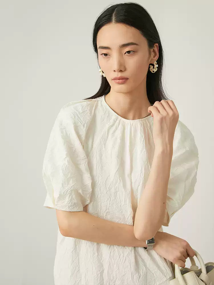 Textured Cocoon Midi Dress