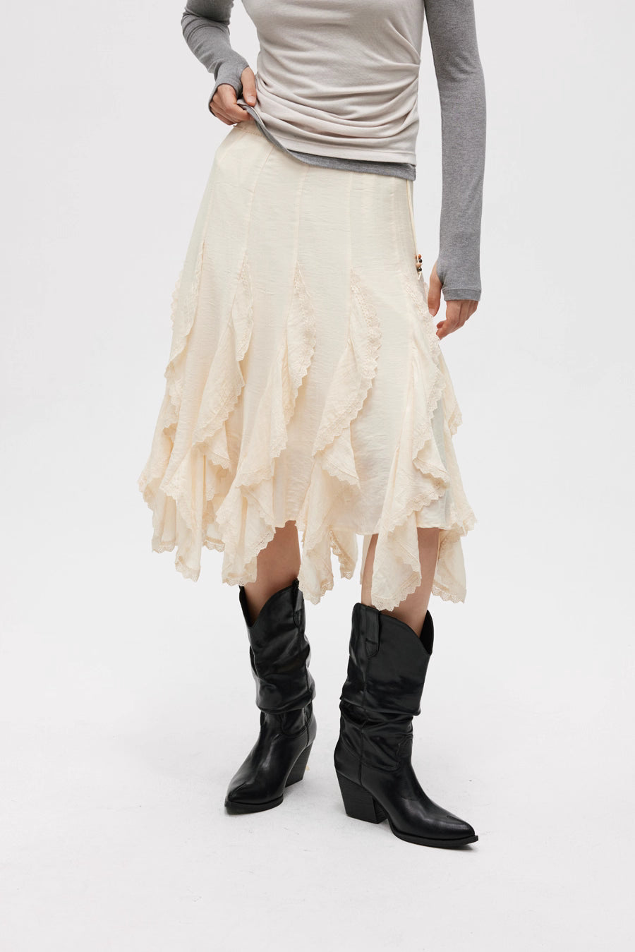 Asymmetric Fluid Flow Skirt