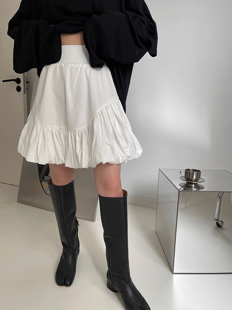 Bubble Skirt in White and Black Ink