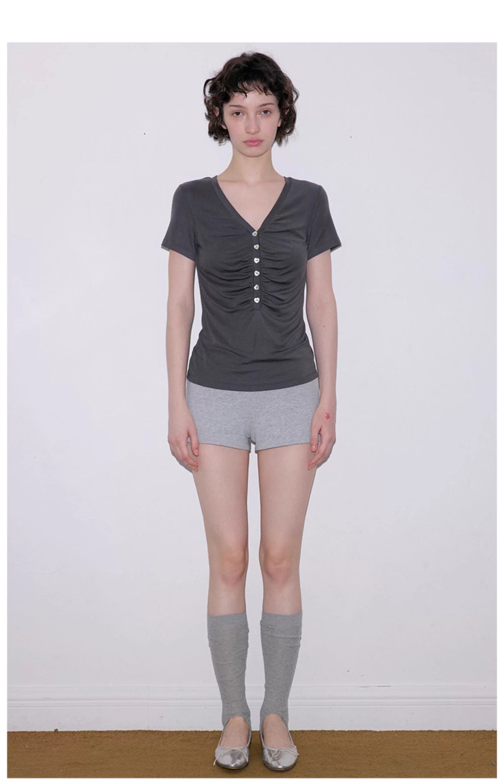 Heirloom Heart Bodice Wool-Blend Knit in Grey or Charcoal