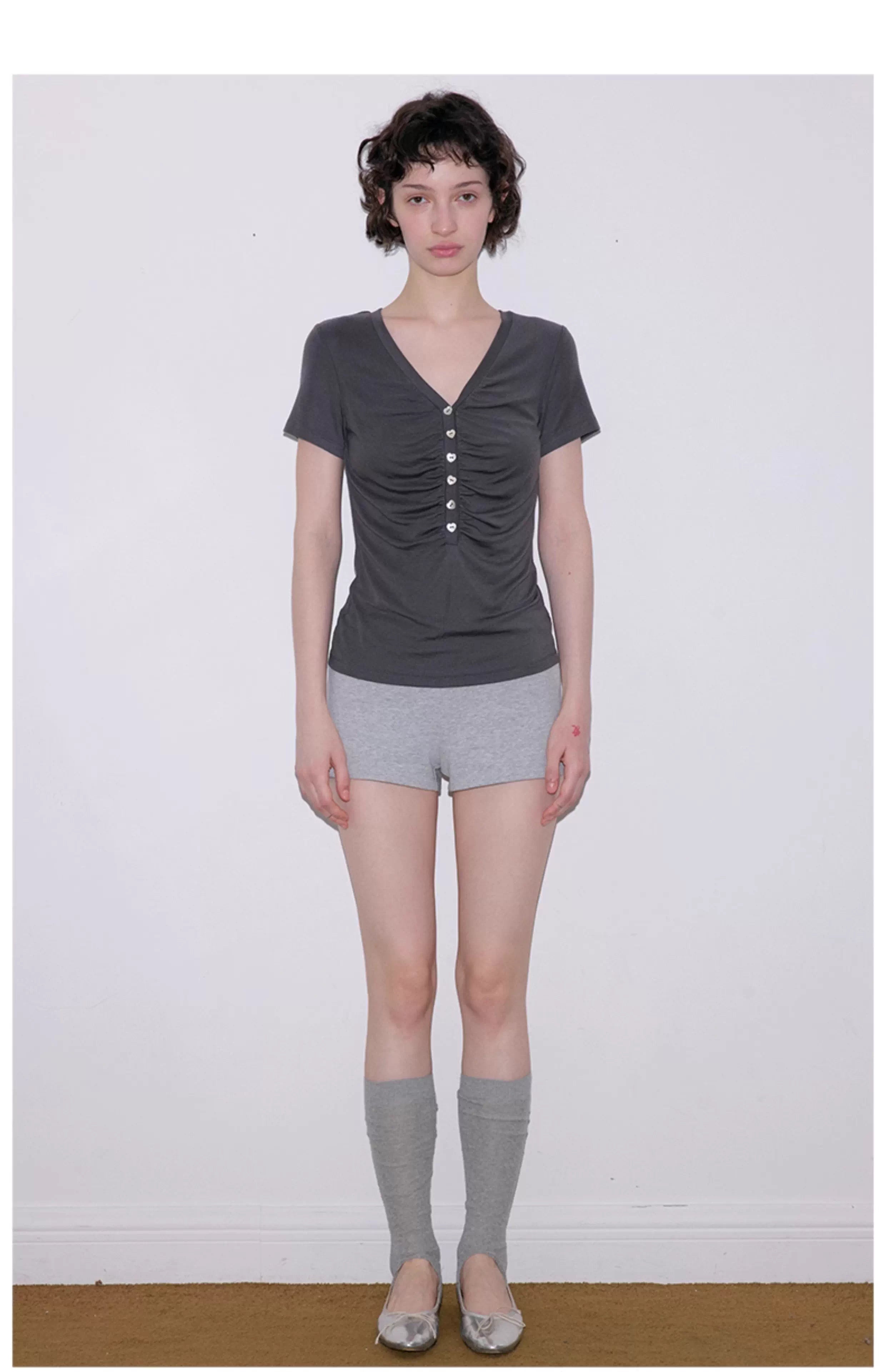 Heirloom Heart Bodice Wool-Blend Knit in Grey or Charcoal