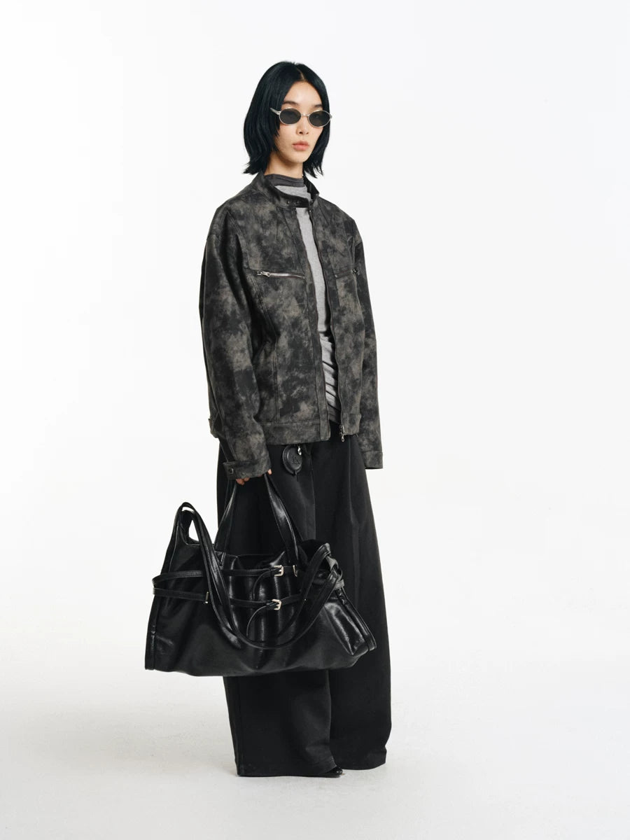Strapped Buckle Soft-Structure Shoulder Bag