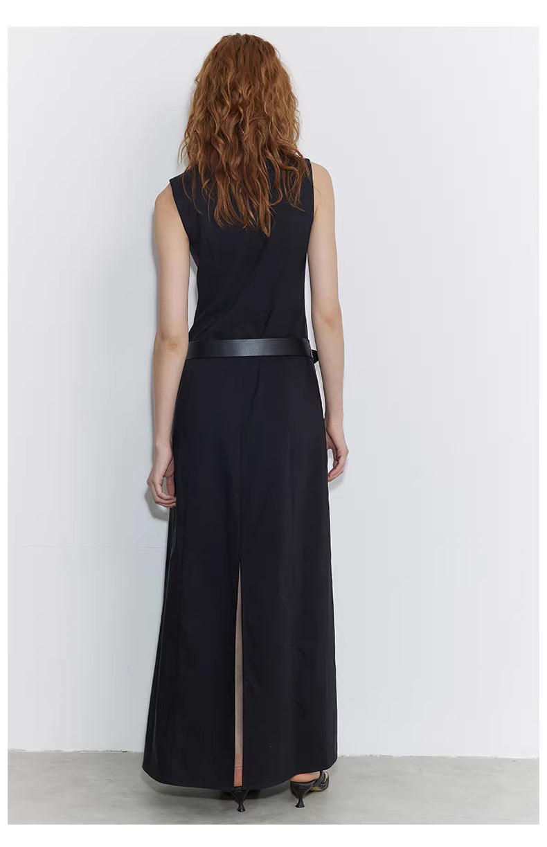 Regenerated Linen Column Dress