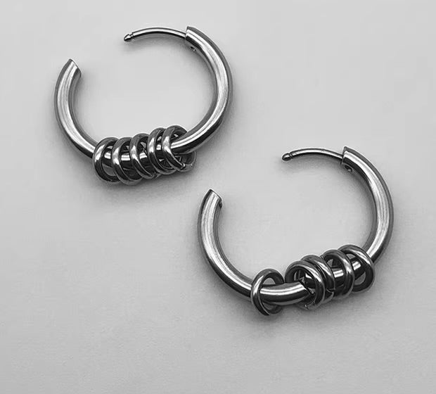 Plural Ring Hoop Earrings
