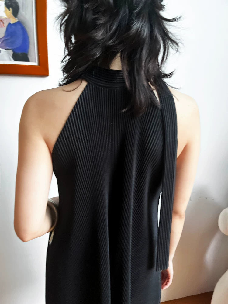 Nocturne Pleat Halter Dress