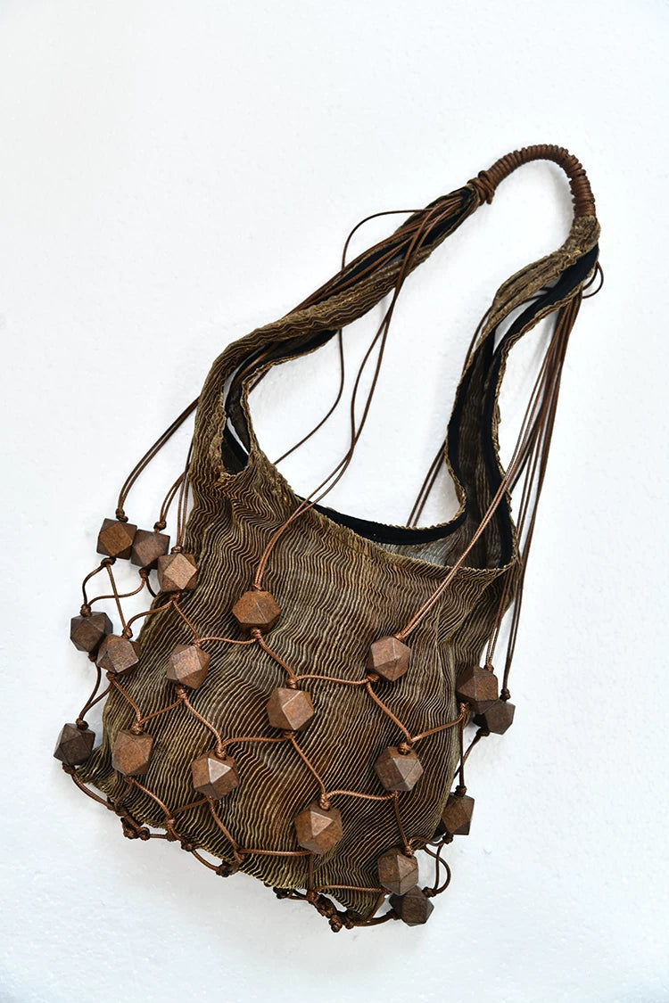 Cord Lattice Bead Bag