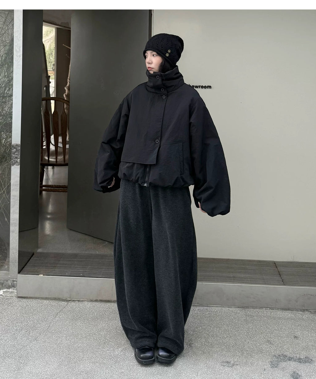 Vector Overlap Funnel-Neck Blouson
