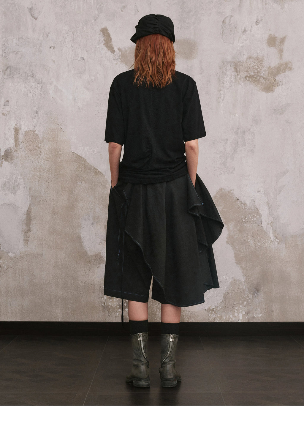 Asymmetric Draped Layered Shorts
