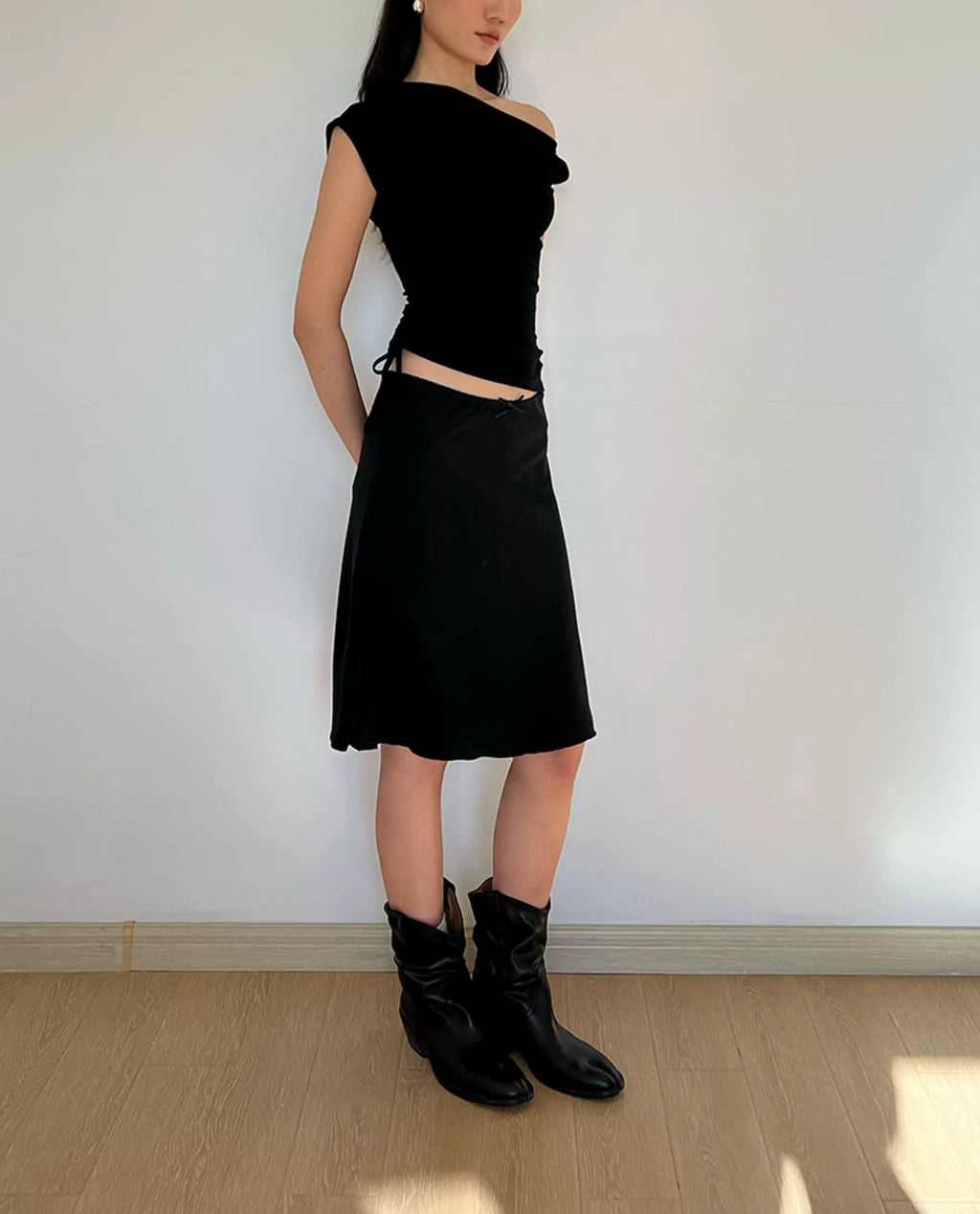 Asymmetric Drape Shoulder Top