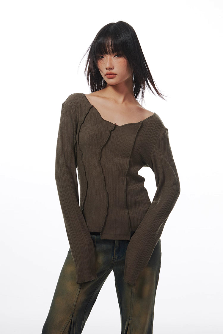 Ribbed Long Sleeve Top