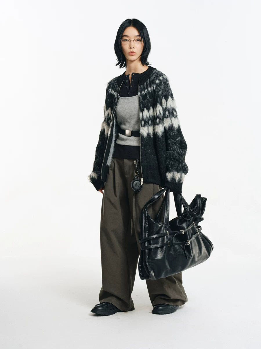 Strapped Buckle Soft-Structure Shoulder Bag