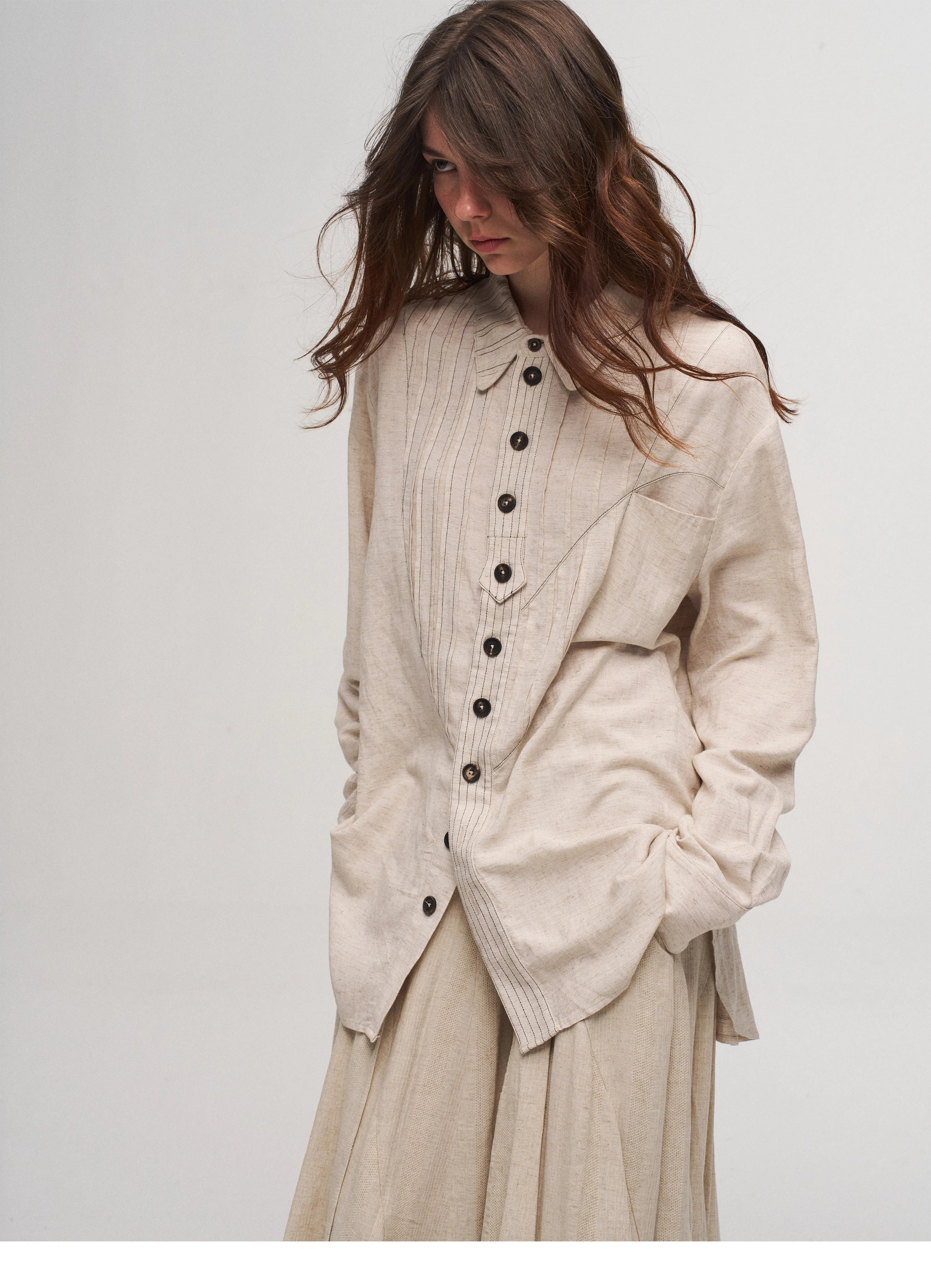 Dune Cascade Linen Skirt