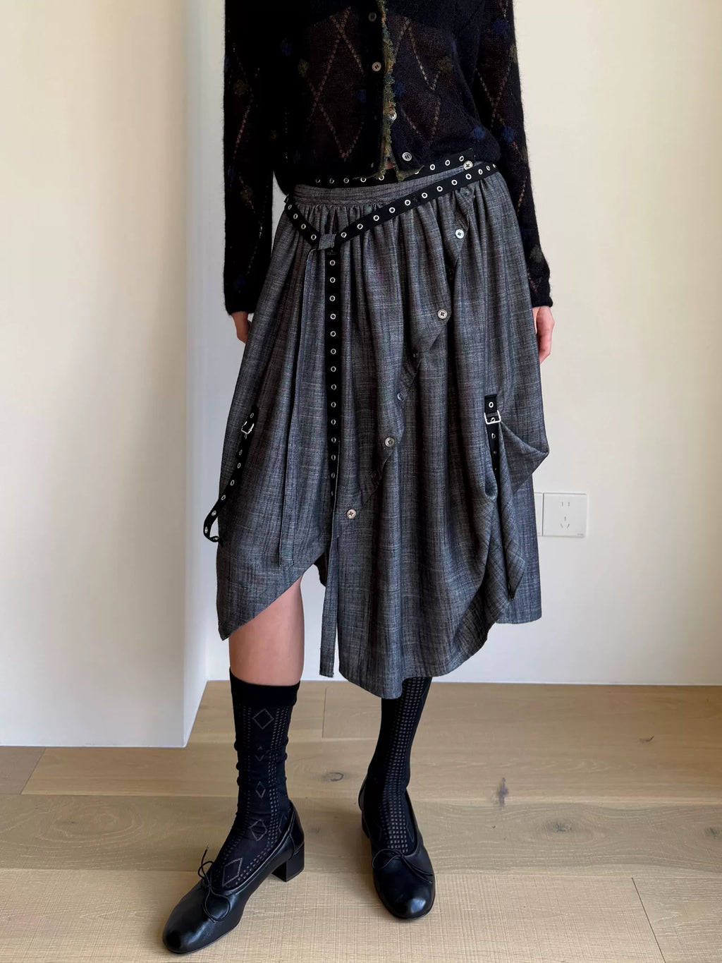 Deconstructed Harness Midi Skirt