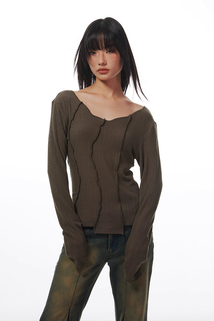 Ribbed Long Sleeve Top