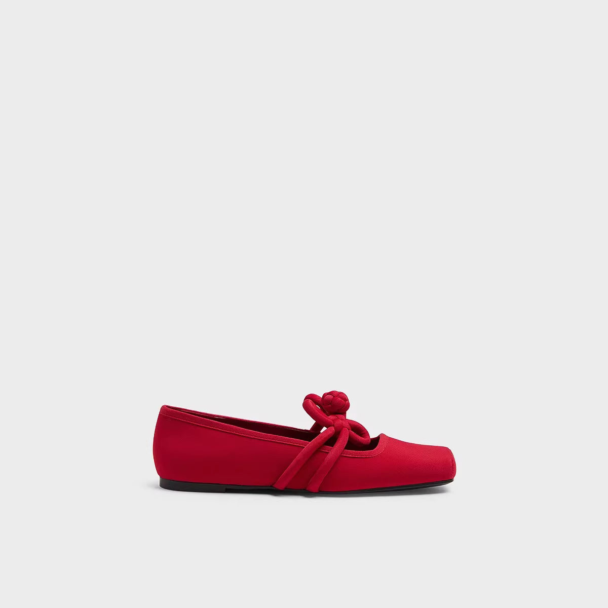 The JIE Knot Ballet Flat in Crimson and Obsidian