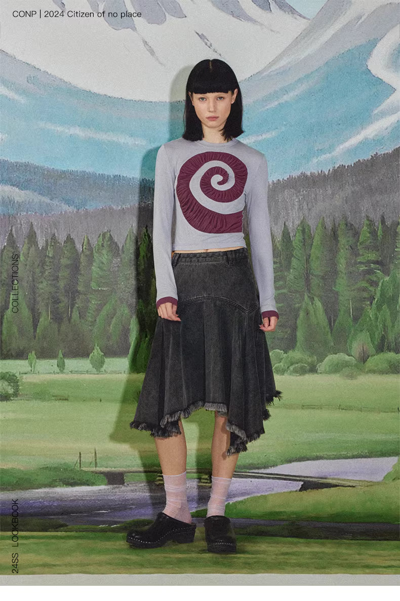 Raw-Edge Fragment Skirt