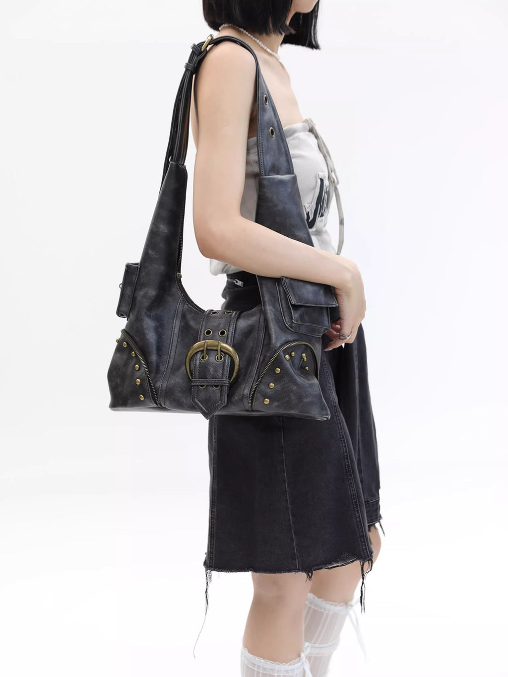 Buckle Utility Shoulder Bag
