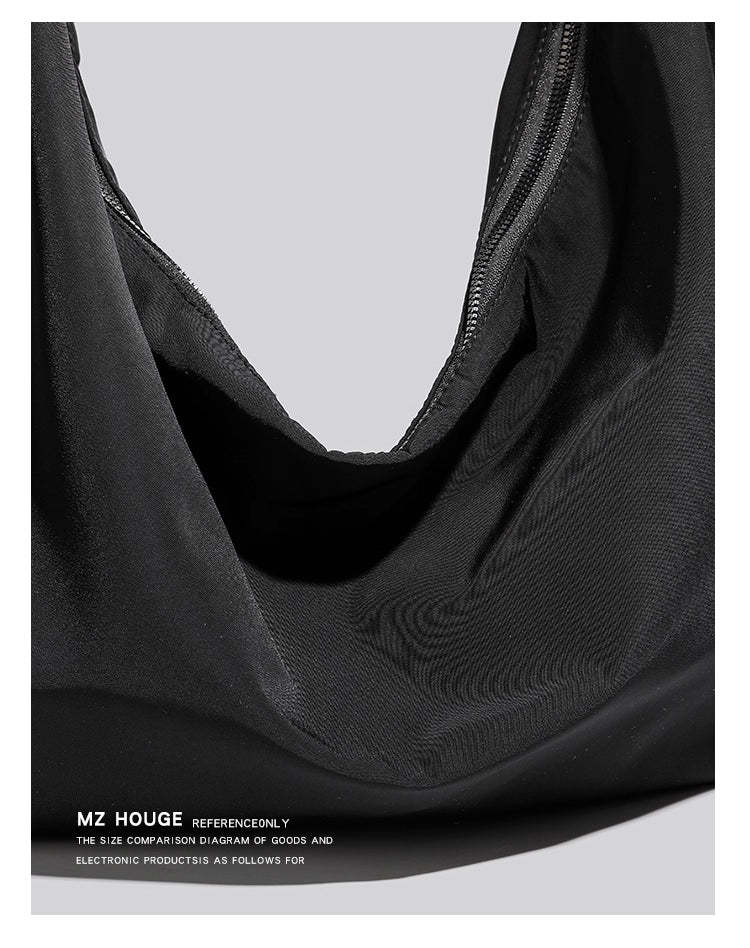Fabric Shoulder Tote Bag in Black Ink