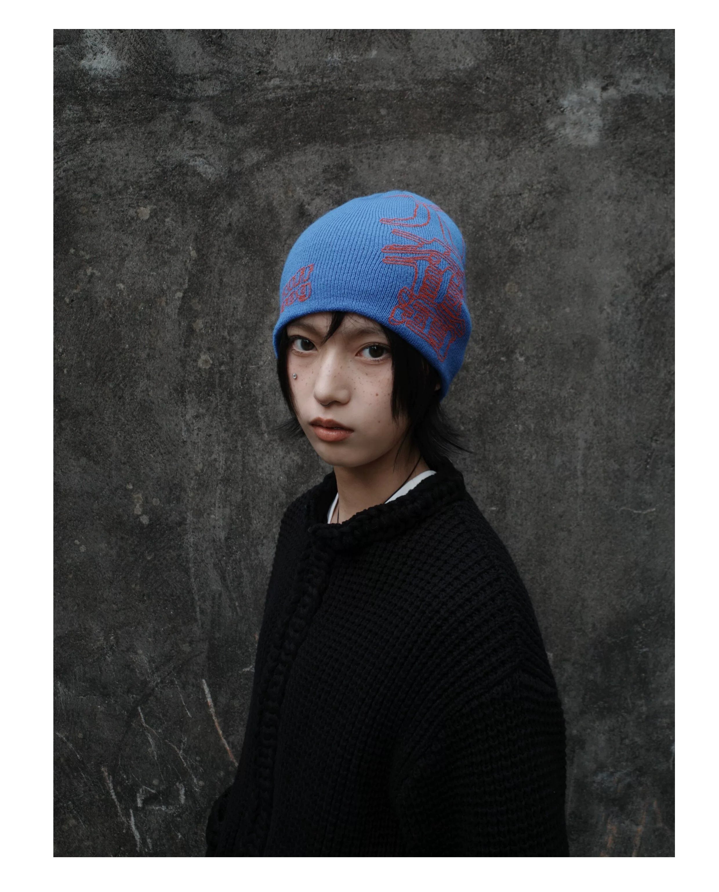 尤奋 Euphoria All-Over Graphic Knitted Beanie