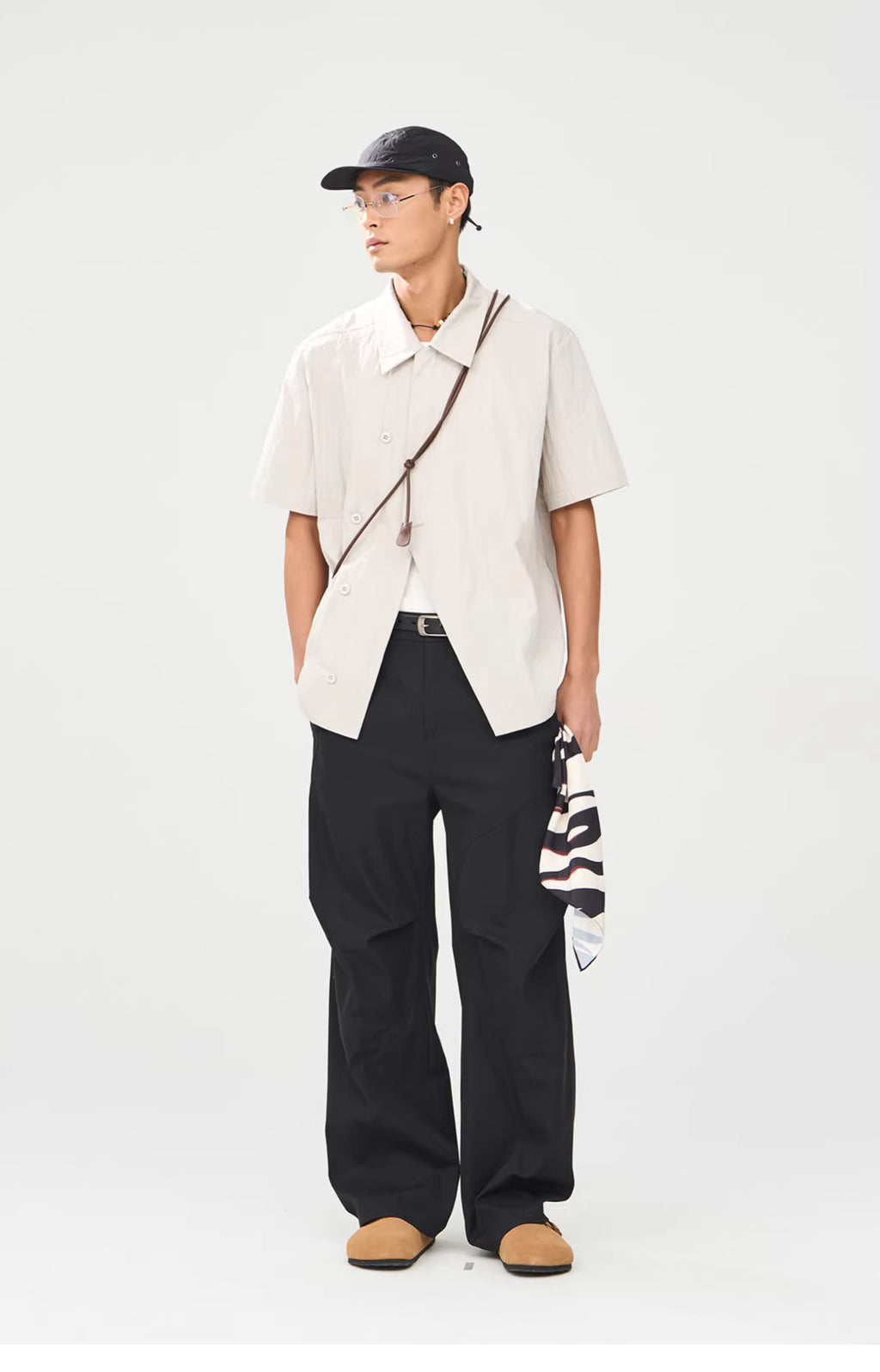 Technical Asymmetric Double-Breasted Shirt