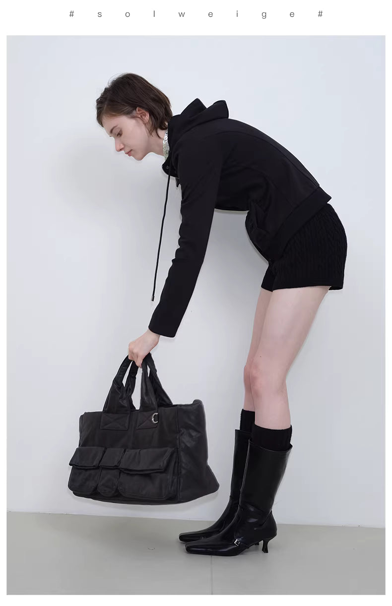 Apex Sculpt Hooded Jacket in Black Ink or Coffee