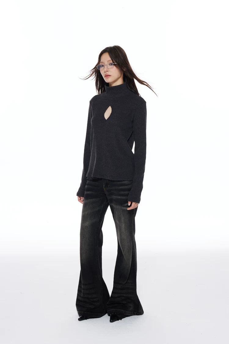 Diamond Keyhole Rib Knit