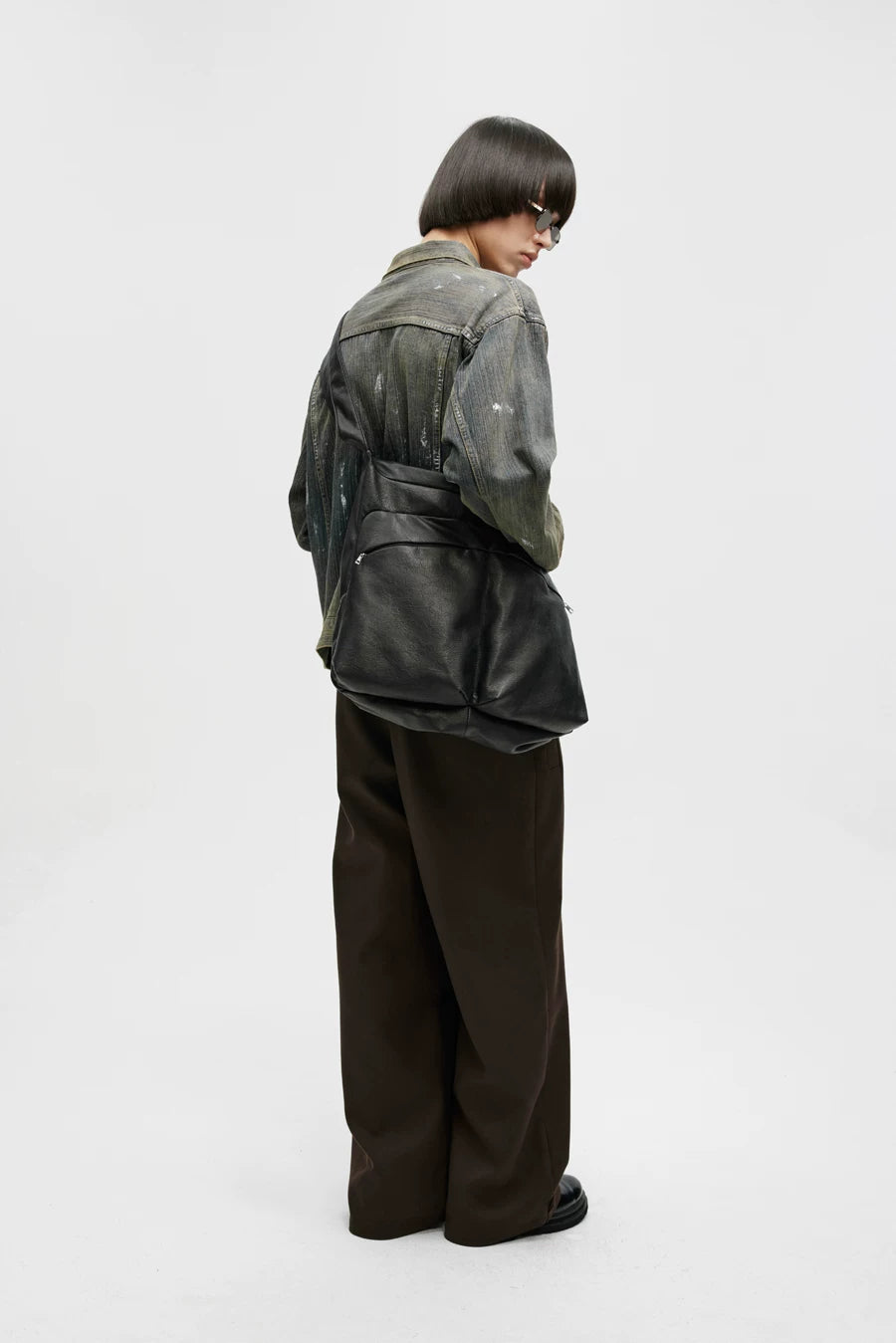 Bow Strap Slouch Messenger Bag