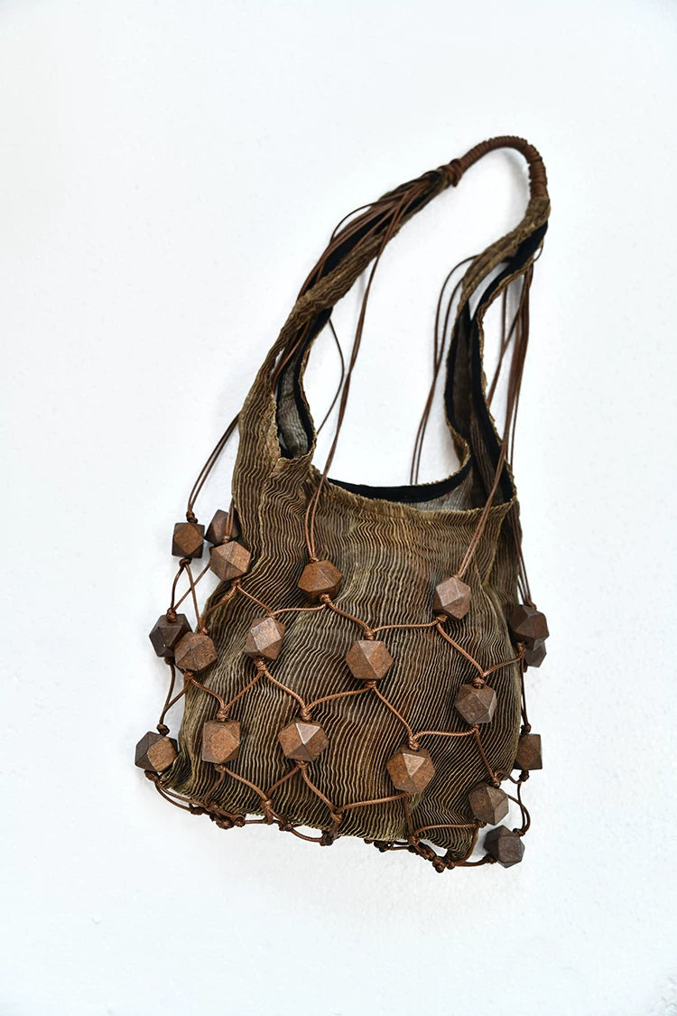 Cord Lattice Bead Bag