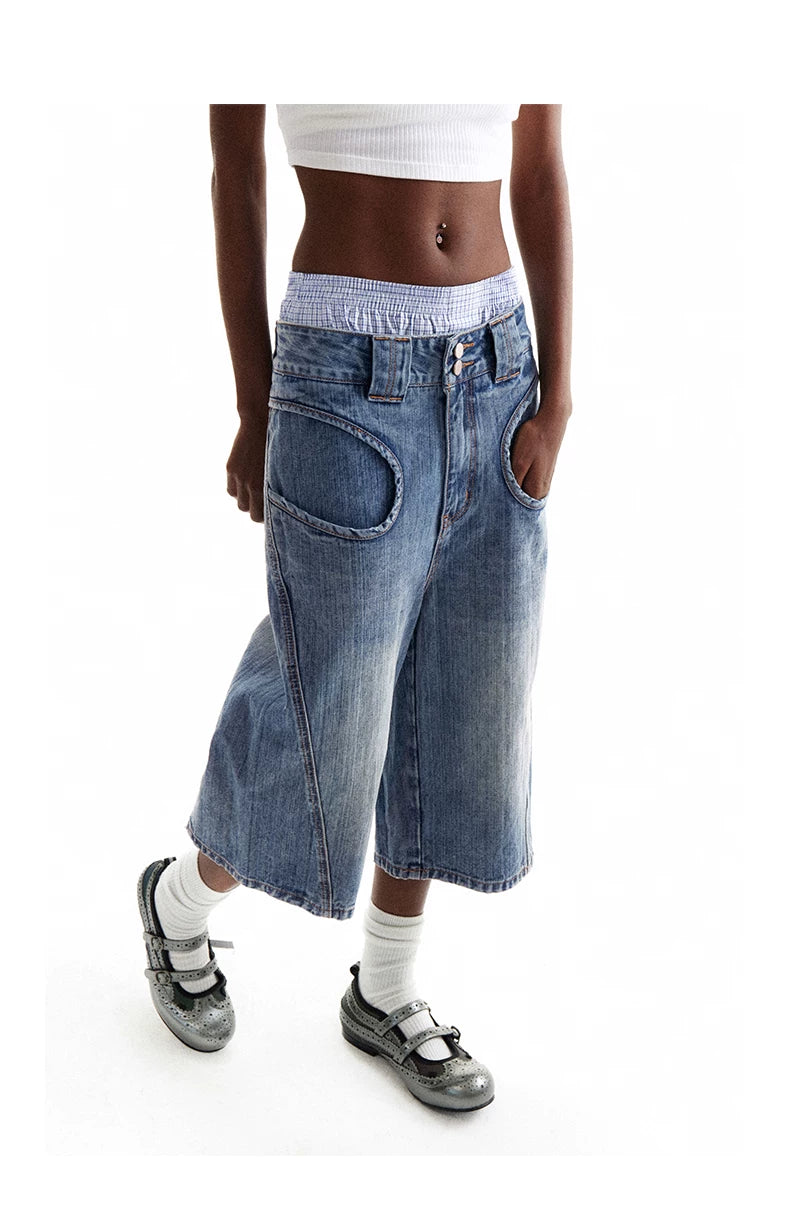 Off-Centre Wide-Leg Denim