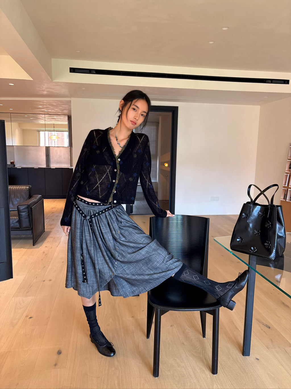 Deconstructed Harness Midi Skirt